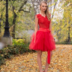 Piros flitteres csipke  Body